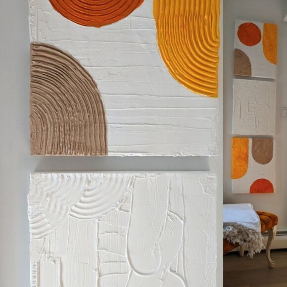 Textured Abstract Canvas x 3 - Picture 6 of 10